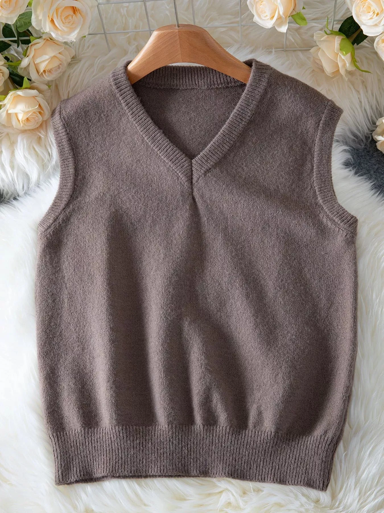 Ribbed Hem V-Neck Sweater Vest sold by Charming Charlie product image thumbnail 4