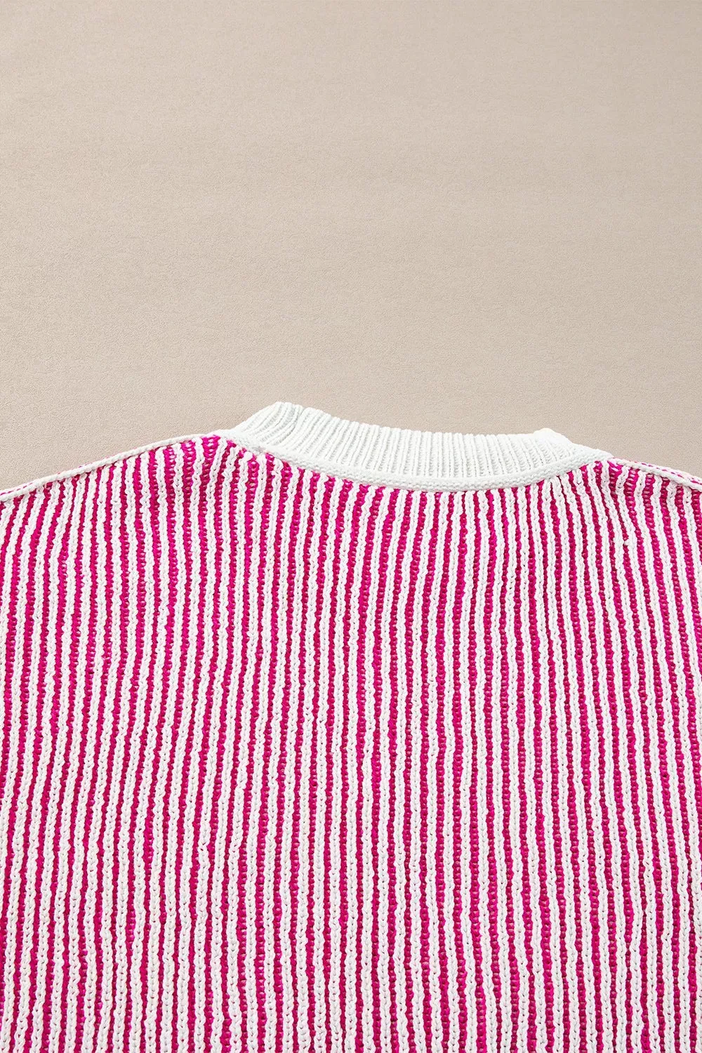 Striped Textured Knit Contrast Edge Loose Sweater sold by Charming Charlie product image thumbnail 5