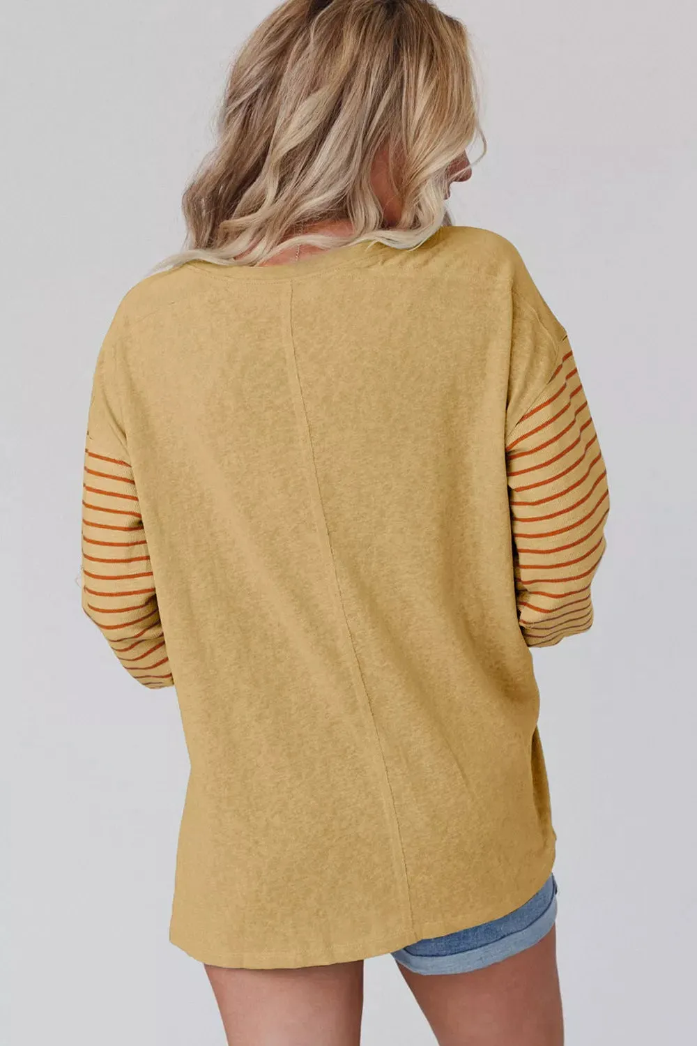 Colorblock Striped Bishop Sleeve Top sold by Charming Charlie product image thumbnail 2