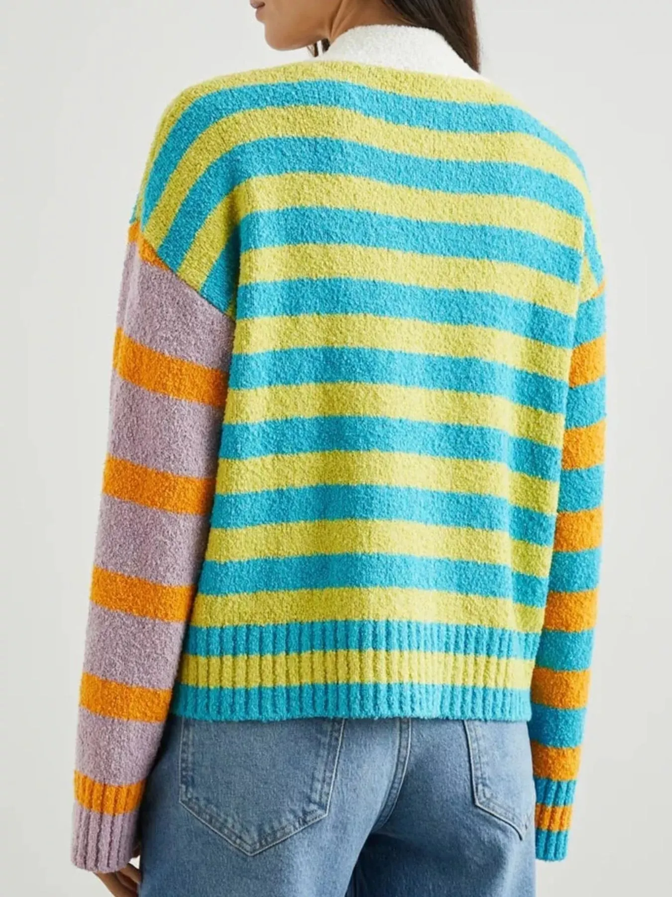 Striped Knit Button-Down Cardigan sold by Charming Charlie product image thumbnail 3