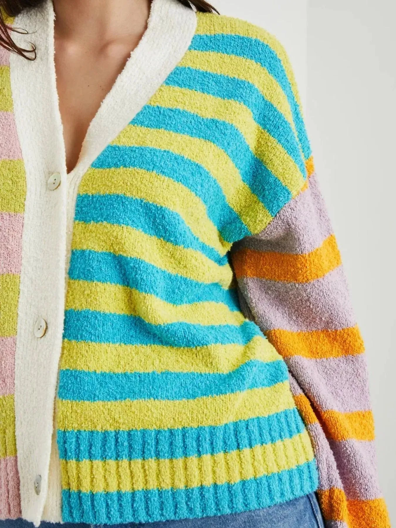 Striped Knit Button-Down Cardigan sold by Charming Charlie product image thumbnail 4