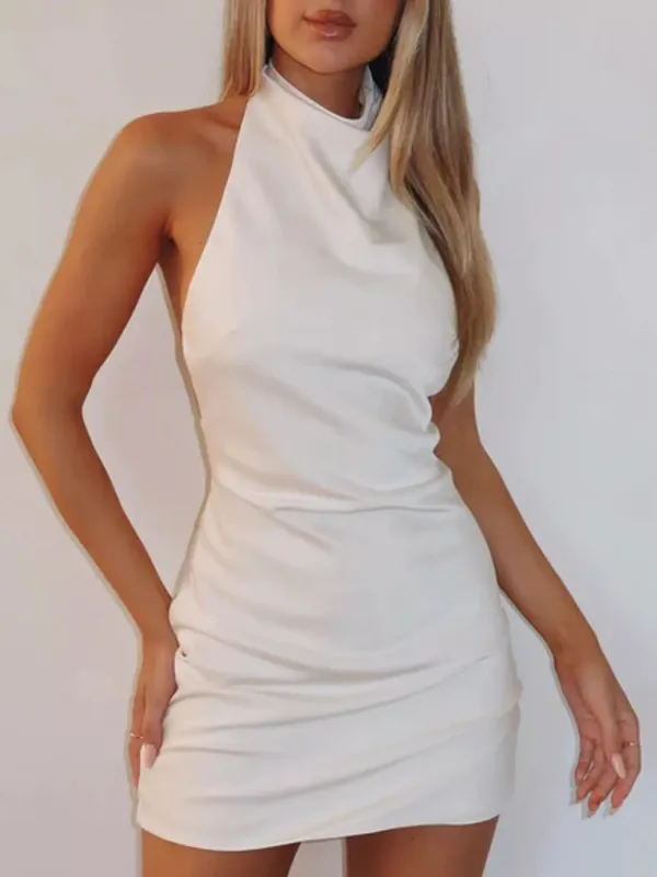 Halter Neck Sleeveless Mini Backless Dress sold by Charming Charlie