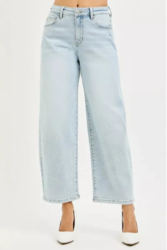 RISEN High Rise Crop Barrel Jeans sold by Charming Charlie