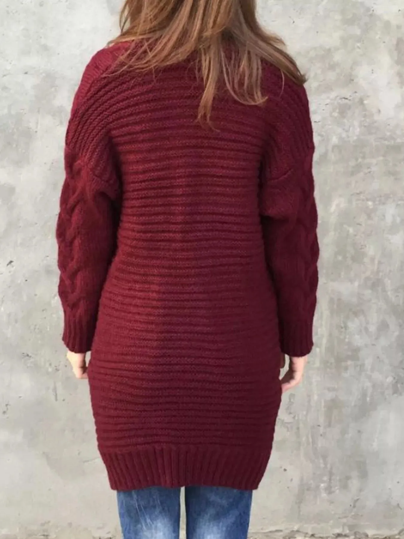 Full Size Chunky Knit Open Front Cardigan Plus Size sold by Charming Charlie product image thumbnail 4