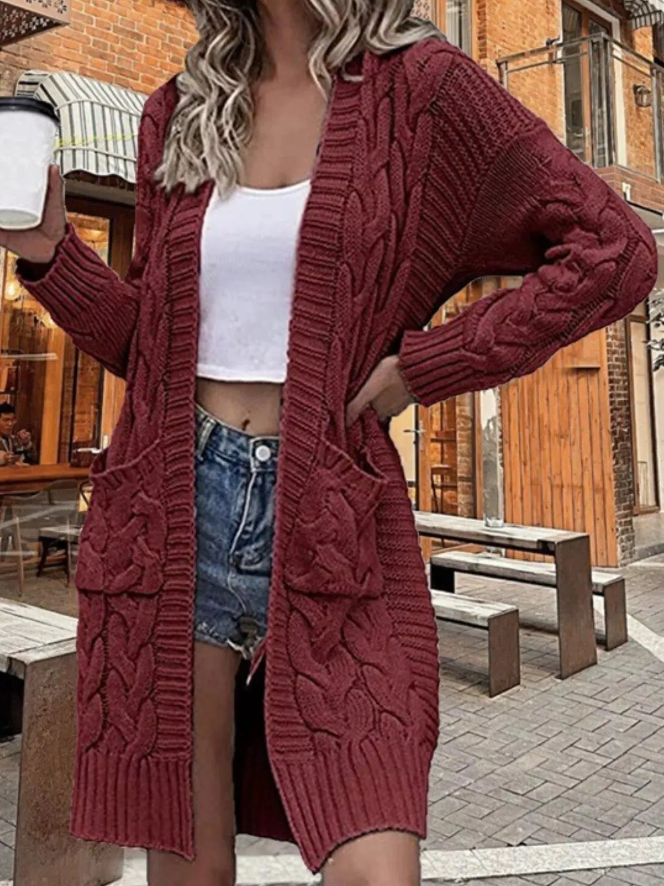 Full Size Chunky Knit Open Front Cardigan Plus Size sold by Charming Charlie