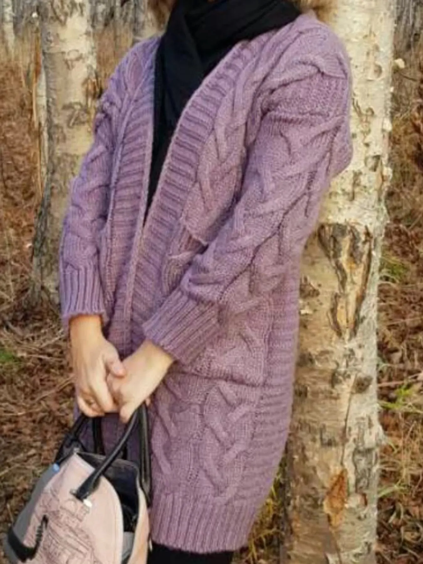 Full Size Chunky Knit Open Front Cardigan Plus Size sold by Charming Charlie product image thumbnail 5