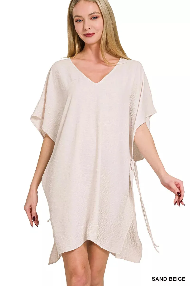 Zenana Woven Airflow Tie Side Cover Up sold by Charming Charlie