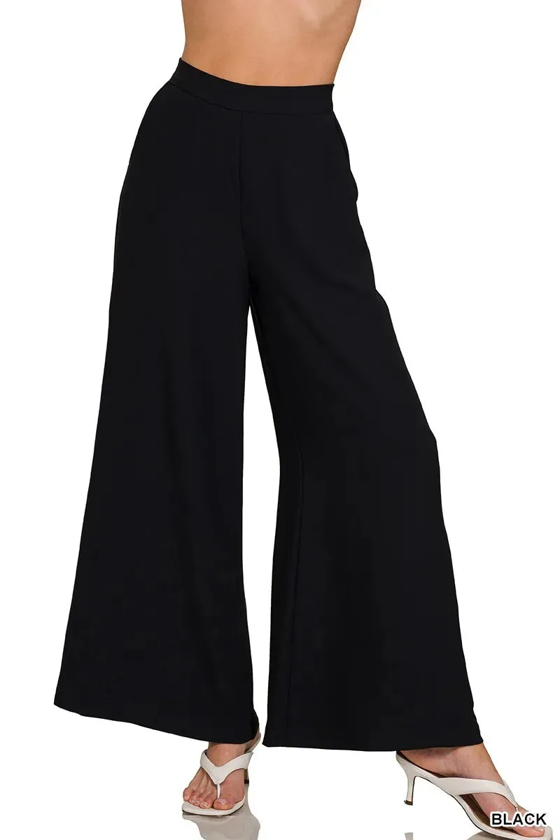 Zenana Relaxed Fit Elastic Waisted Wide Leg Pants sold by Charming Charlie