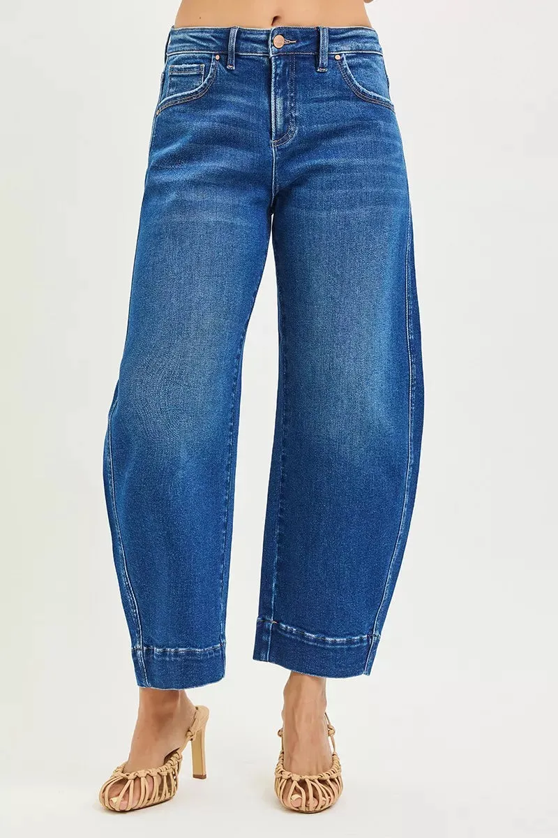 RISEN Mid Rise Crop Barrel Jeans sold by Charming Charlie product image thumbnail 2