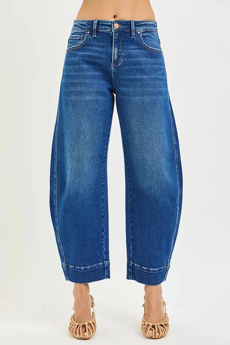 RISEN Mid Rise Crop Barrel Jeans sold by Charming Charlie product image thumbnail 3