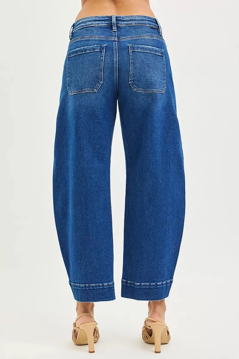 RISEN Mid Rise Crop Barrel Jeans sold by Charming Charlie product image thumbnail 4
