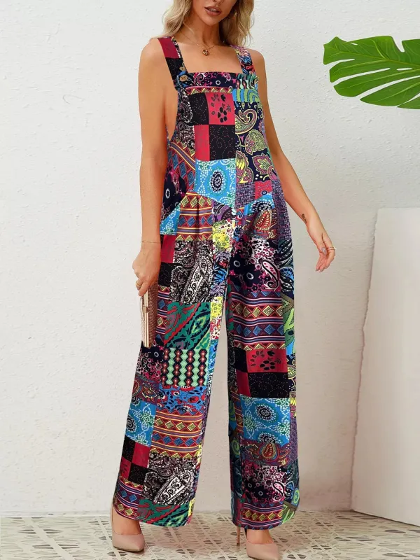 Plus Size Printed Wide Leg Jumpsuit sold by Charming Charlie