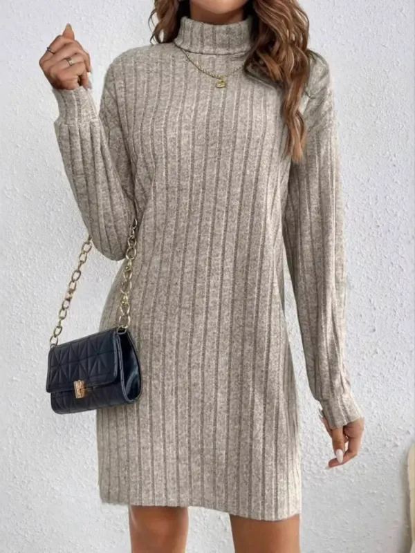 Ribbed Knit Turtleneck Mini Dress sold by Charming Charlie