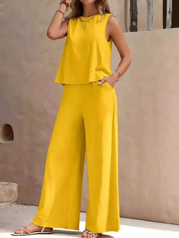 Sleeveless Top and Wide Leg Pants Set sold by Charming Charlie