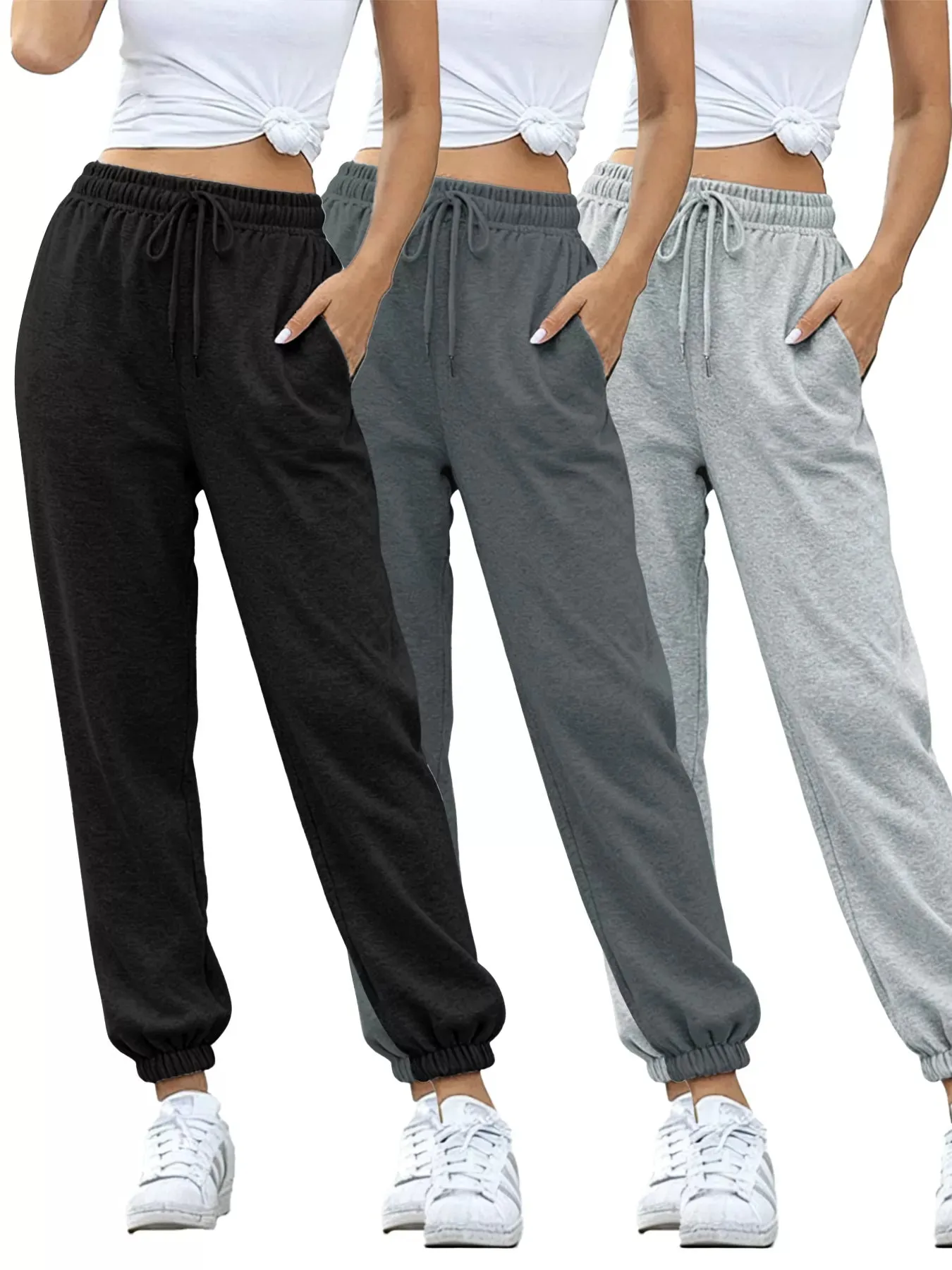 3 Piece Drawstring Joggers with Pockets sold by Charming Charlie