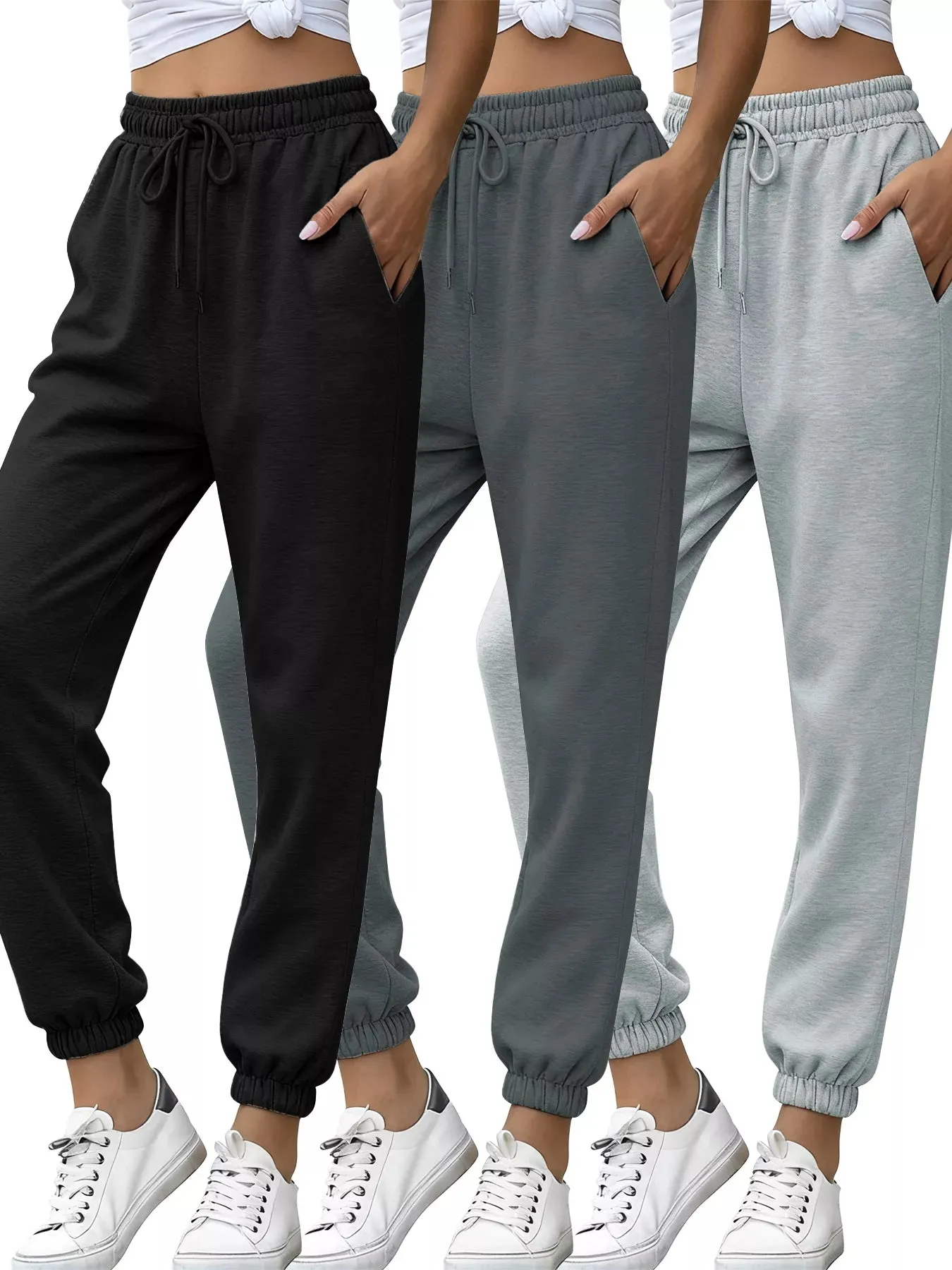 3 Piece Drawstring Joggers with Pockets sold by Charming Charlie product image thumbnail 2