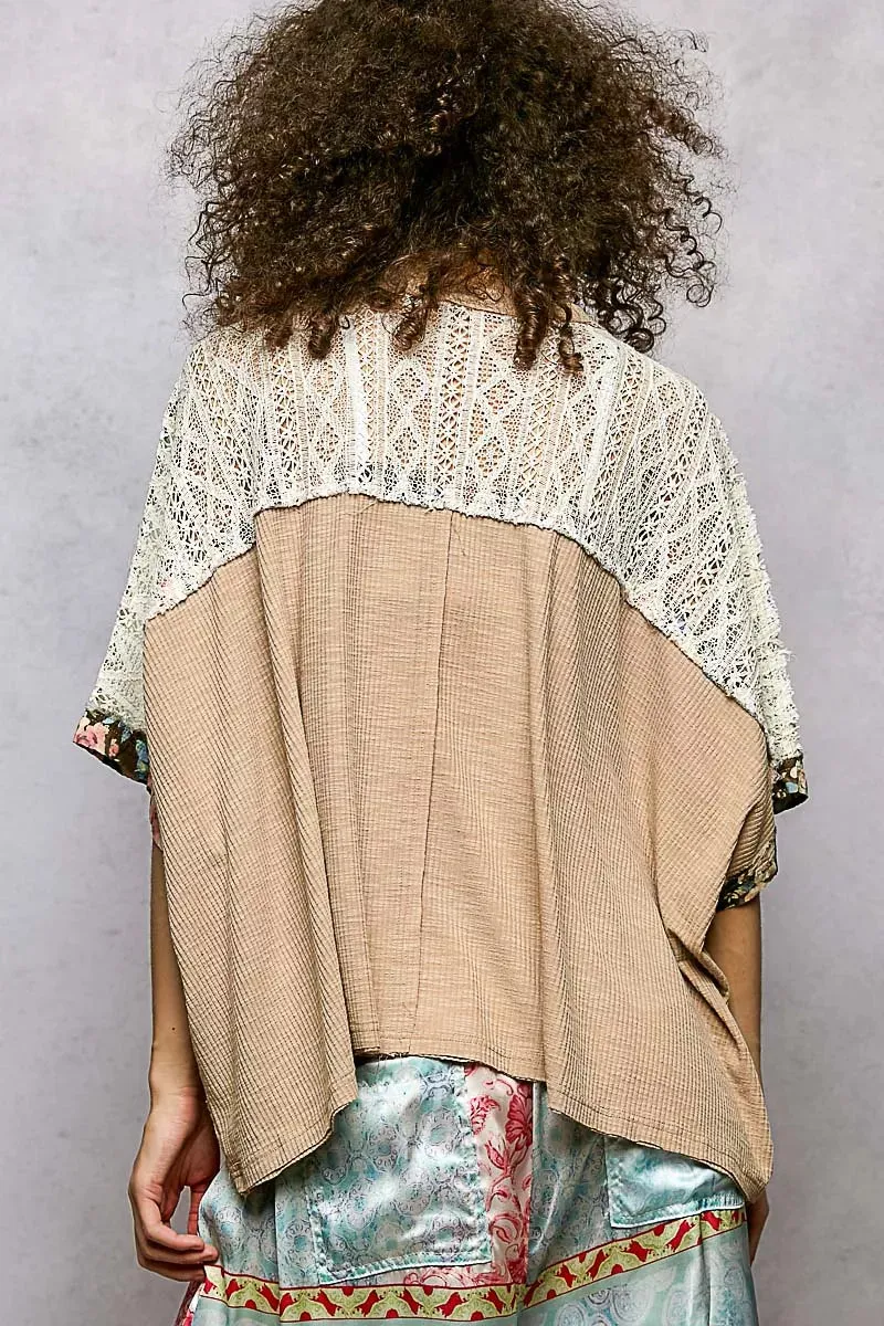 POL Floral Patchwork Lace Accent Blouse sold by Charming Charlie product image thumbnail 4