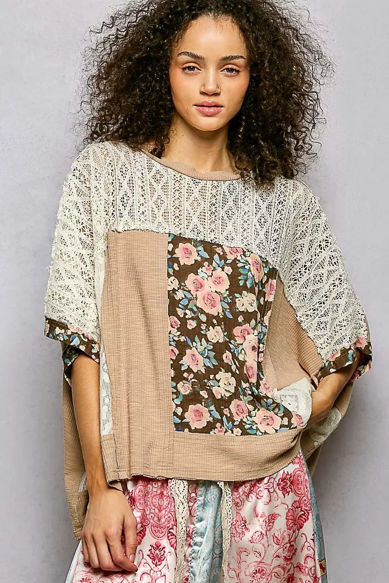 POL Floral Patchwork Lace Accent Blouse sold by Charming Charlie product image thumbnail 2
