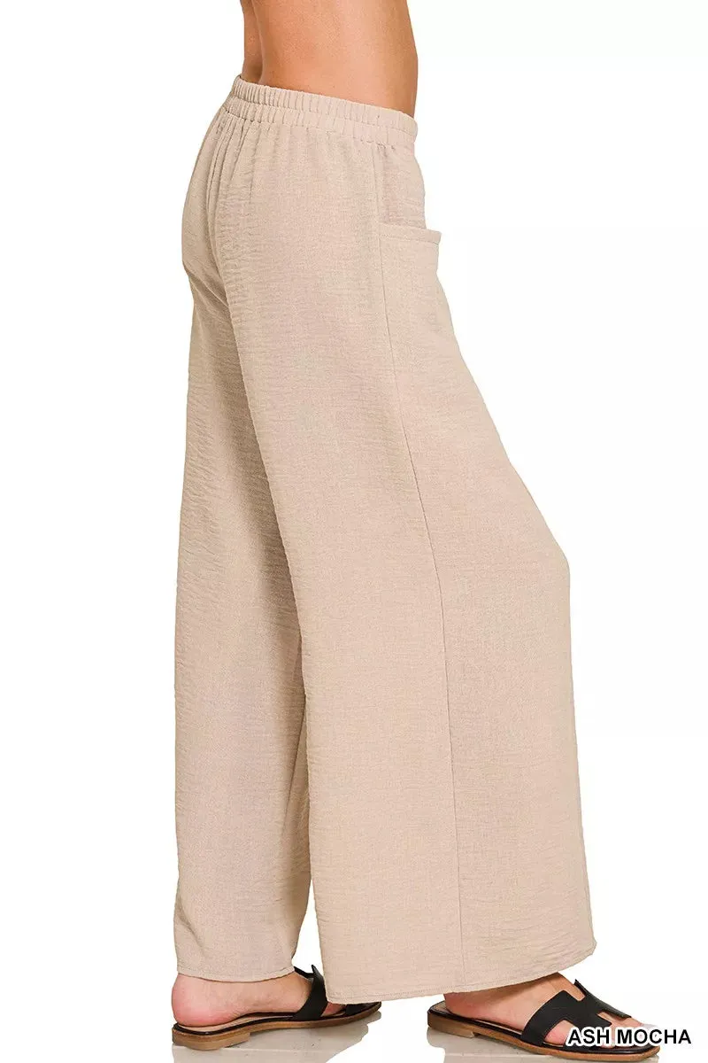 Zenana Woven Airflow Elastic Waistband Pants sold by Charming Charlie product image thumbnail 3