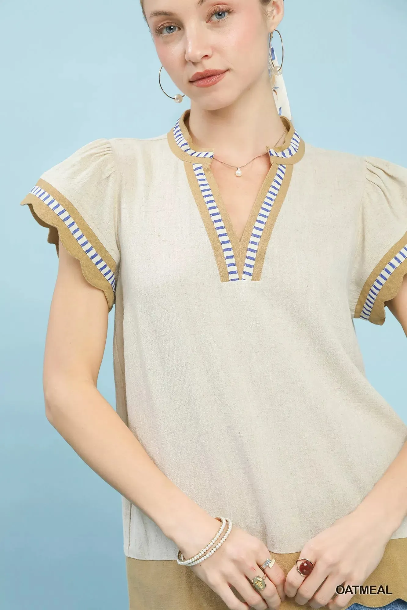 Umgee Contrast Scallop Trim Top sold by Charming Charlie product image thumbnail 5