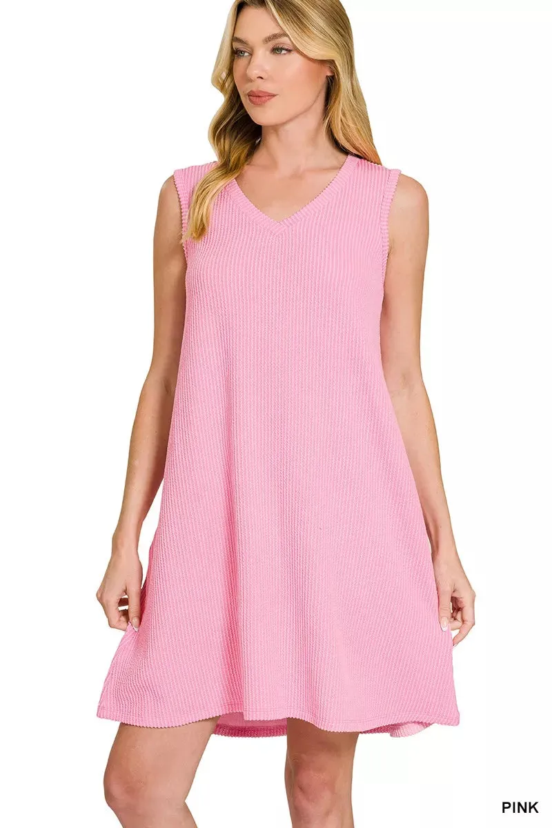 Zenana Raised Rib Sleeveless Mini Dress sold by Charming Charlie