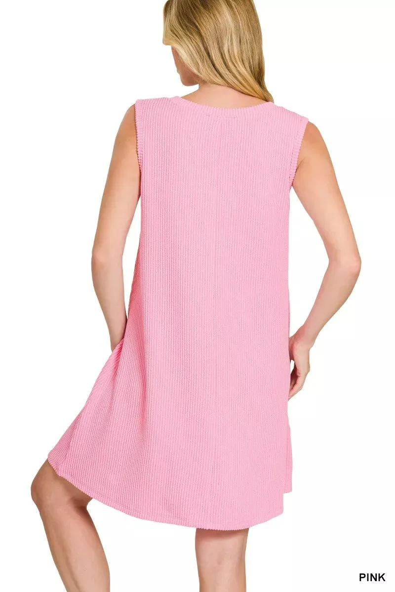 Zenana Raised Rib Sleeveless Mini Dress sold by Charming Charlie product image thumbnail 3