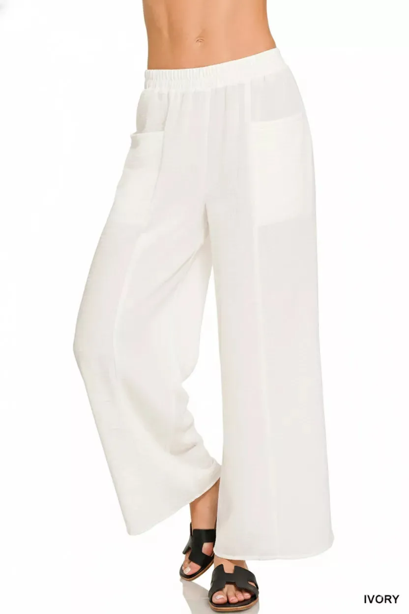Zenana Woven Airflow Elastic Waistband Pants sold by Charming Charlie product image thumbnail 2