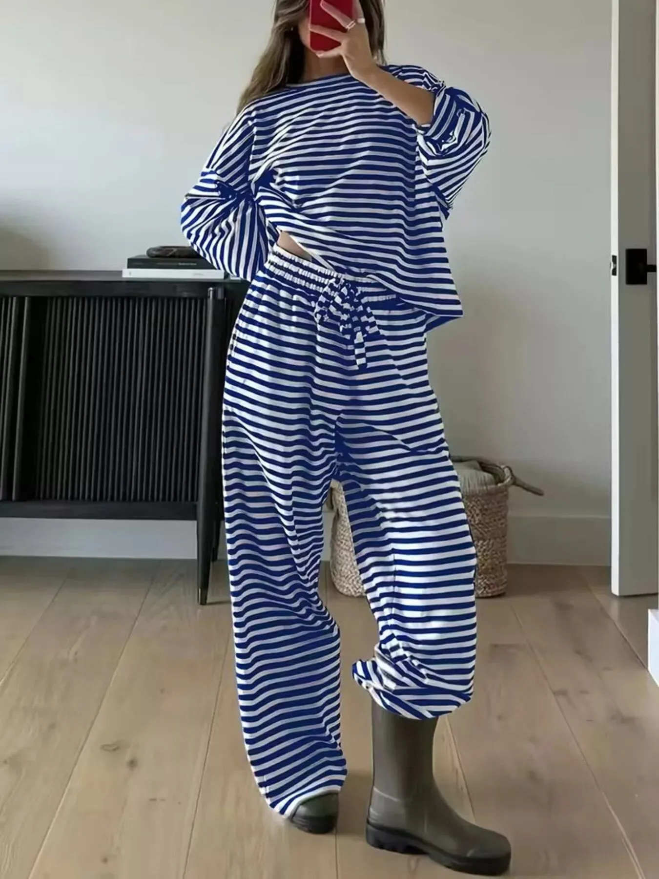 Striped Long Sleeve Top and Pants Set sold by Charming Charlie product image thumbnail 5
