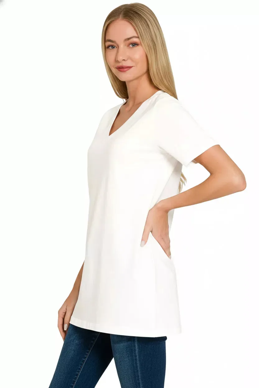 Zenana V-Neck Short Sleeve T-Shirt sold by Charming Charlie product image thumbnail 3
