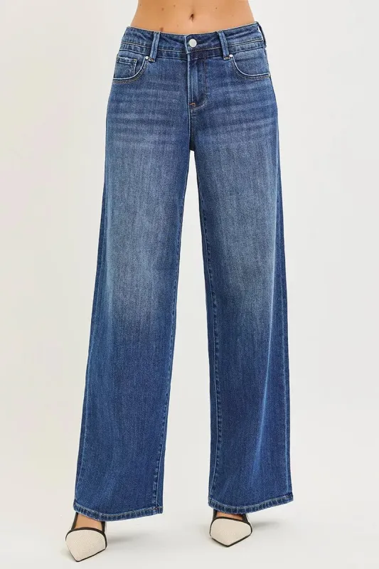 RISEN Slouchy Baggy Jeans with Pockets made by Trendsi