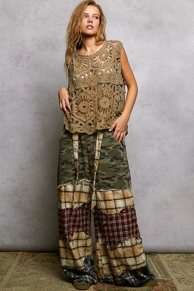POL Openwork Round Neck Floral Crochet Tank sold by Charming Charlie product image thumbnail 5