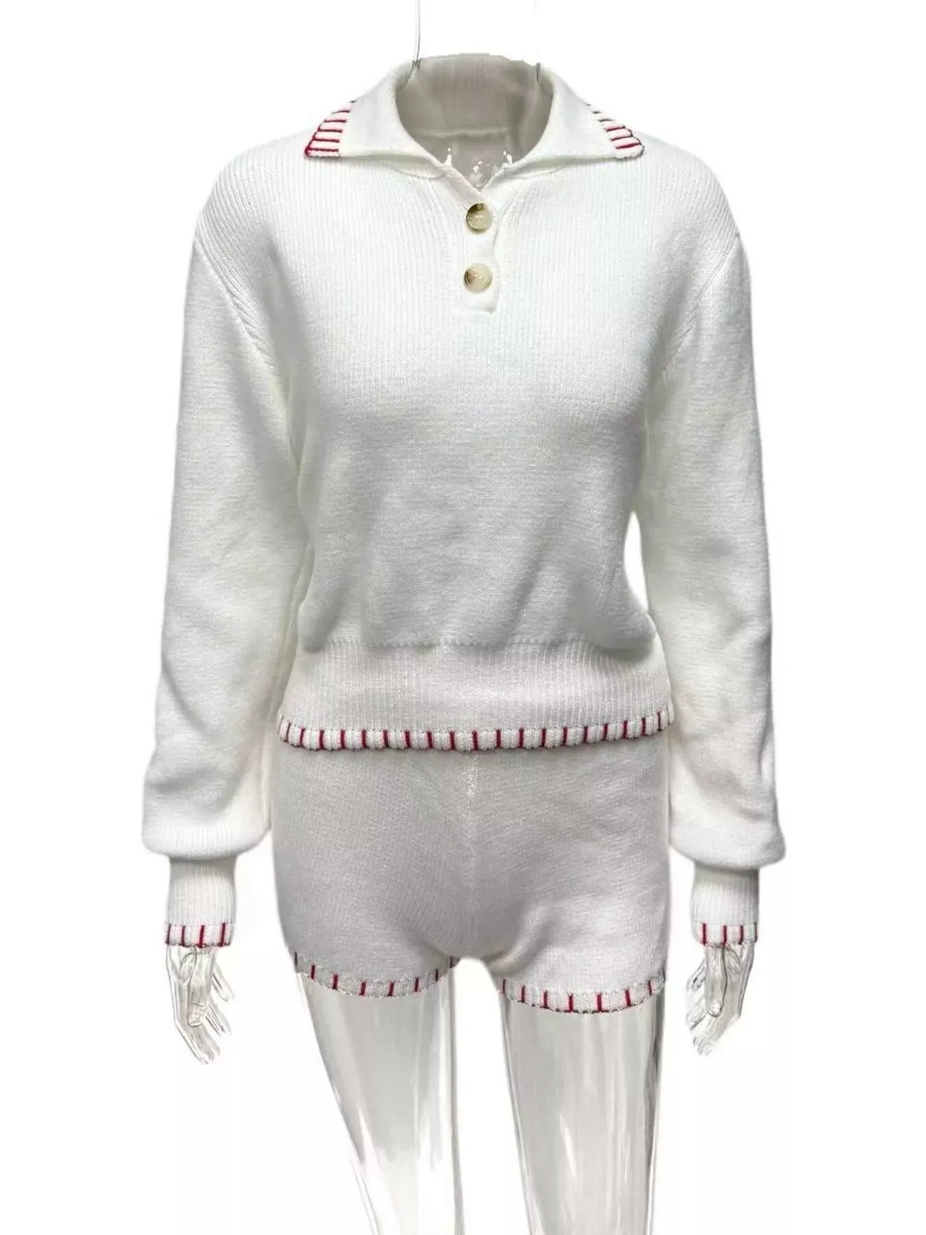 Casual Knit Long Sleeve Top and Shorts Sweater Set sold by Charming Charlie product image thumbnail 4