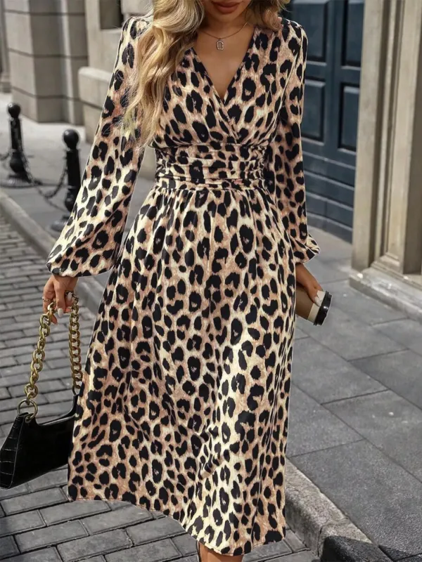 Leopard Print Wrap Midi Dress sold by Charming Charlie