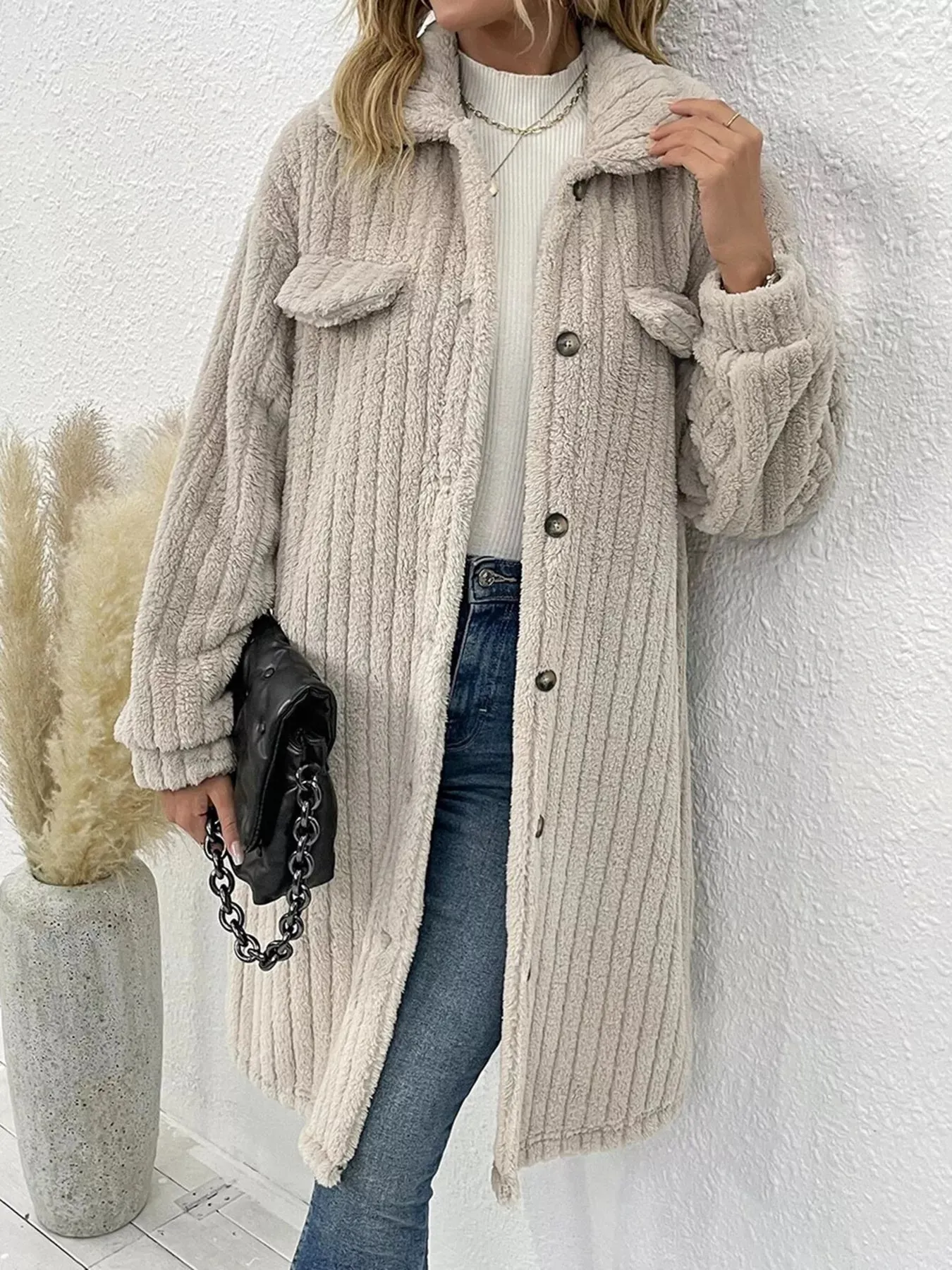Button-Down Longline Outerwear sold by Charming Charlie product image thumbnail 3