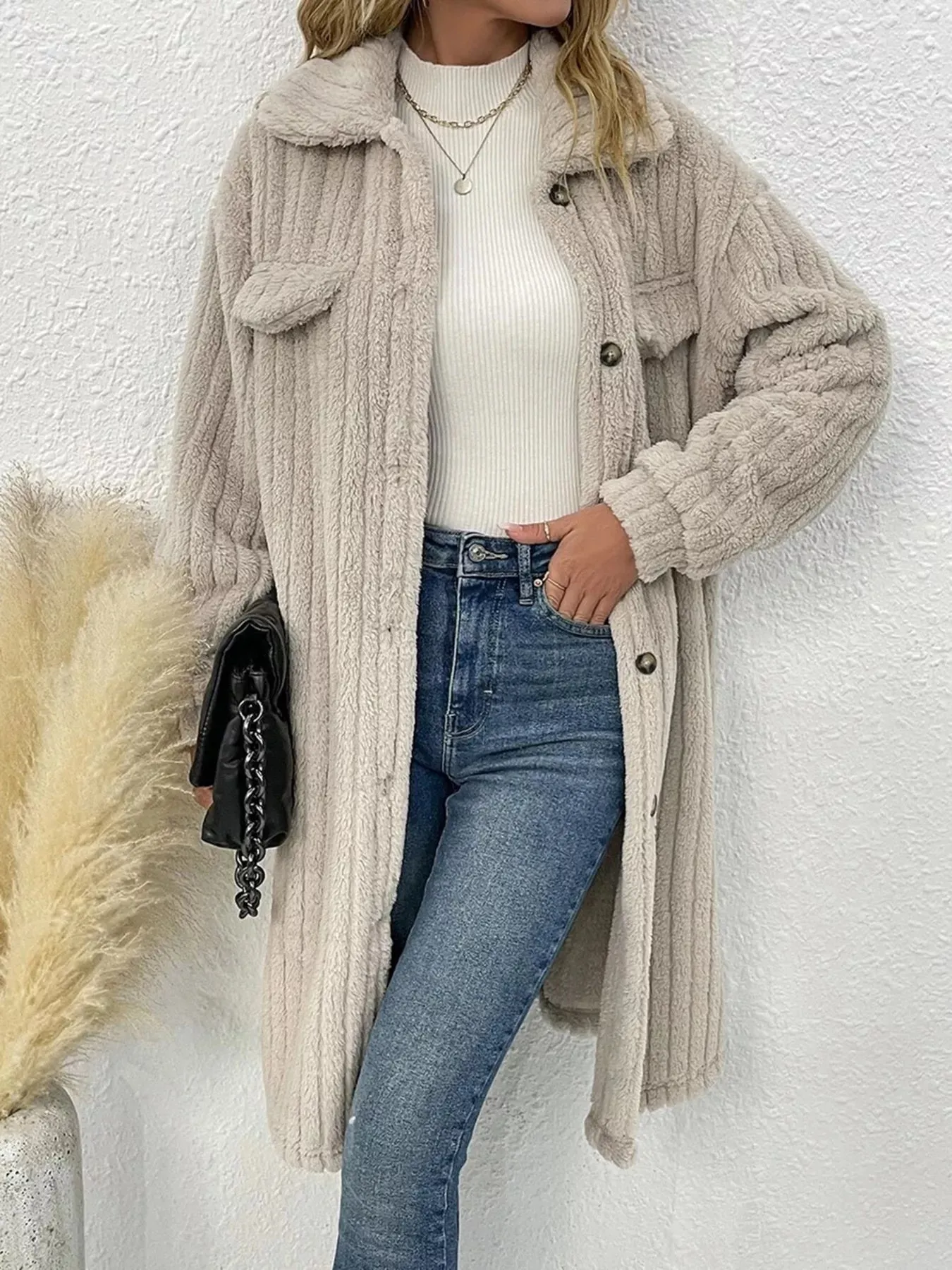 Button-Down Longline Outerwear sold by Charming Charlie product image thumbnail 4