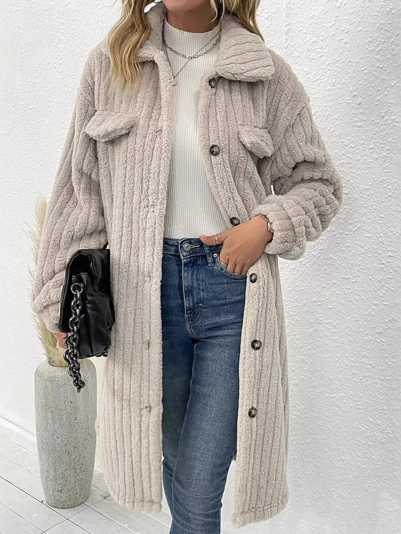 Button-Down Longline Outerwear sold by Charming Charlie