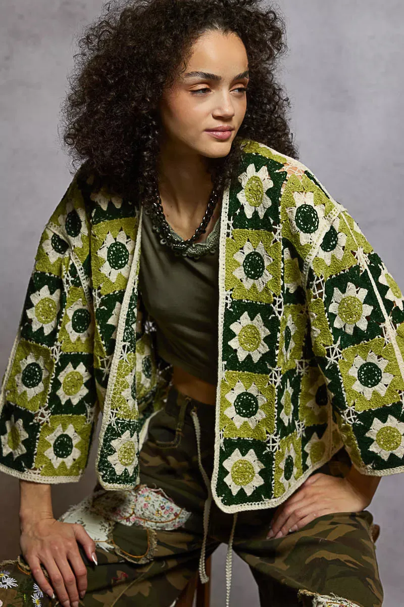 POL Open Front Cardigan with Varied Patterns sold by Charming Charlie