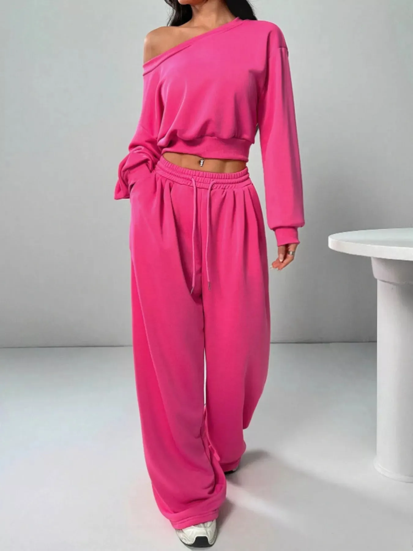 Boat Neck Long Sleeve Top and Pants Set sold by Charming Charlie