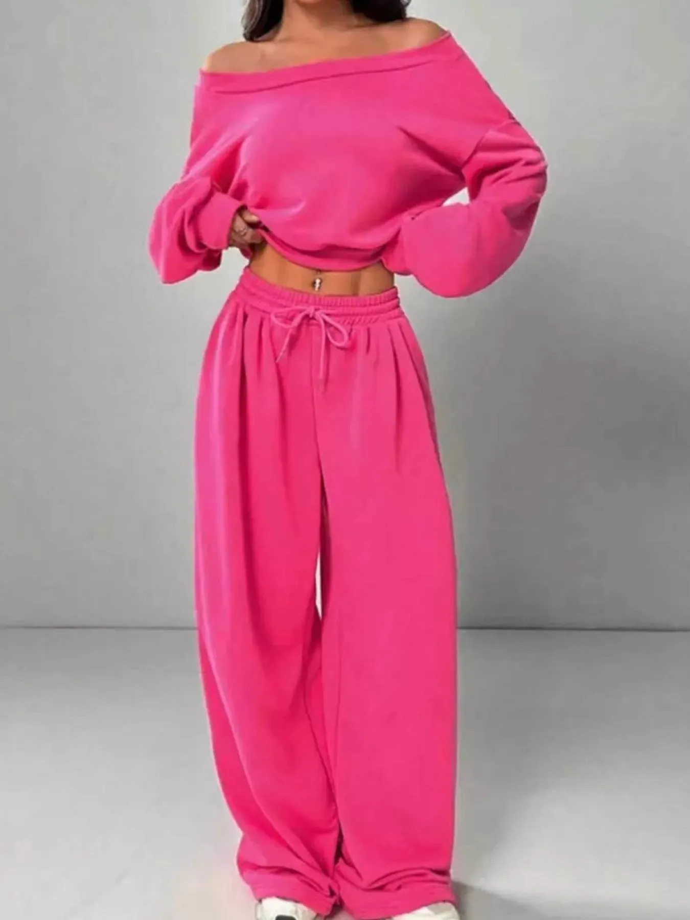 Boat Neck Long Sleeve Top and Pants Set sold by Charming Charlie product image thumbnail 2
