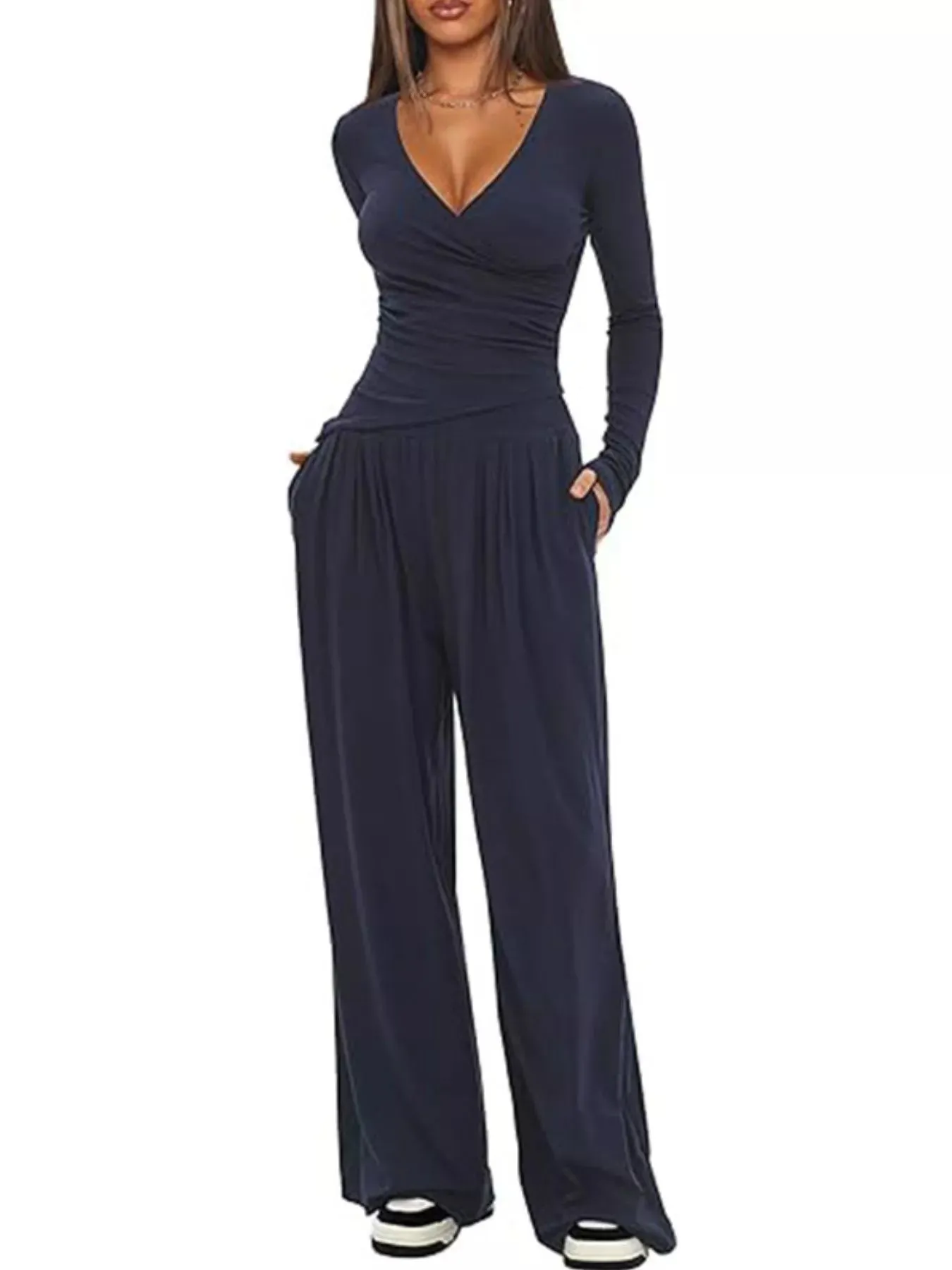 Long Sleeve Top and Wide Leg Pants Set sold by Charming Charlie product image thumbnail 3