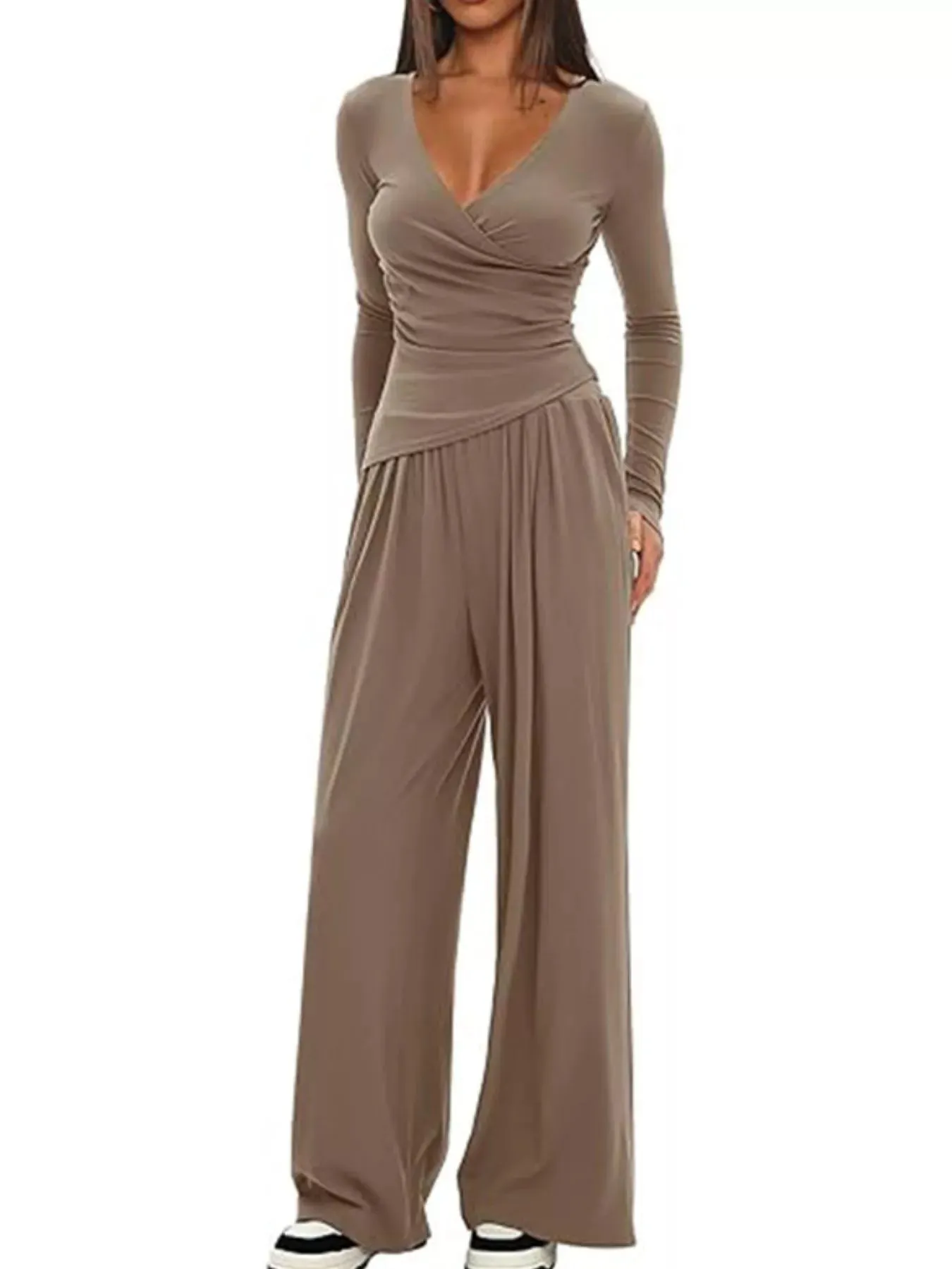 Long Sleeve Top and Wide Leg Pants Set sold by Charming Charlie product image thumbnail 5