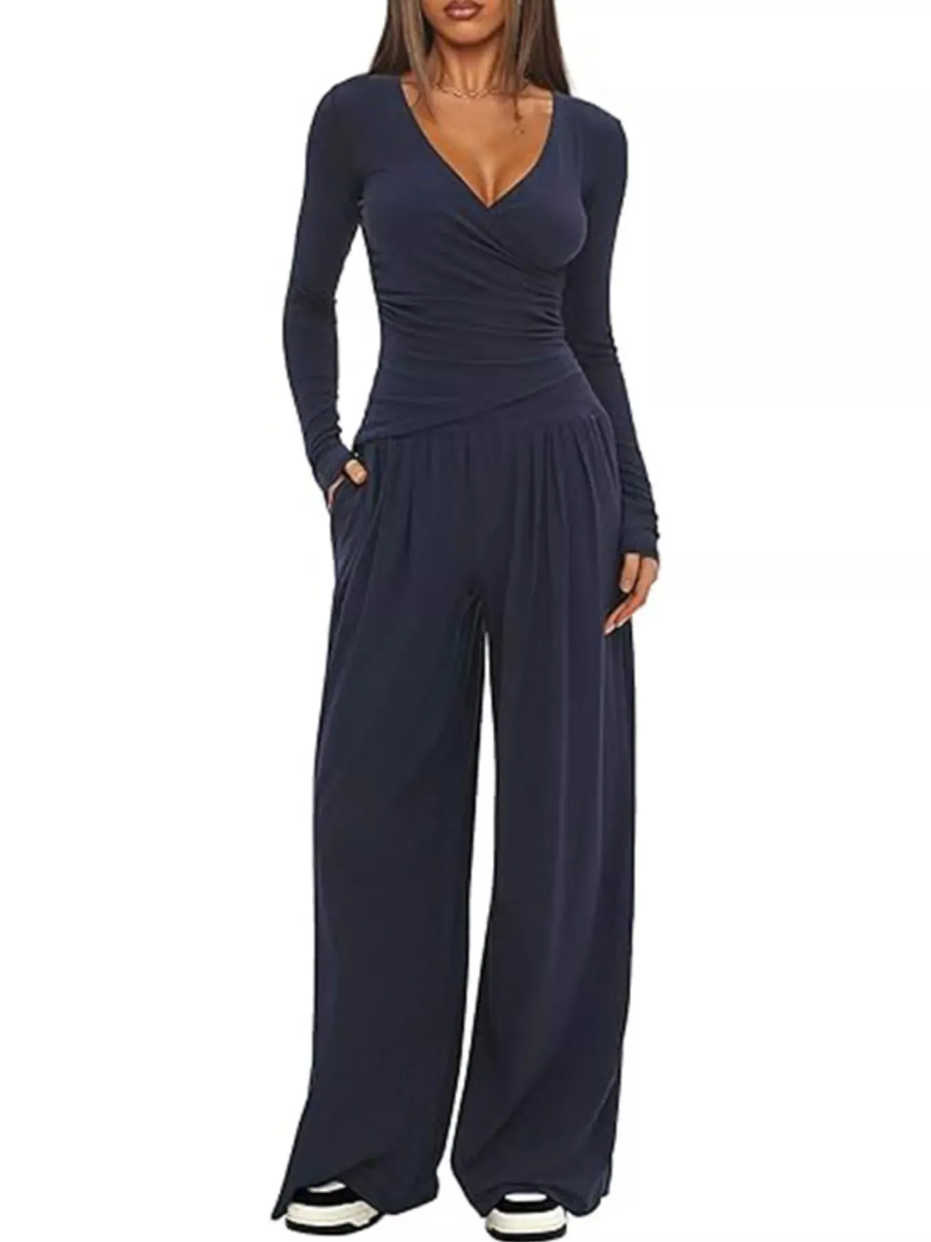 Long Sleeve Top and Wide Leg Pants Set sold by Charming Charlie product image thumbnail 2
