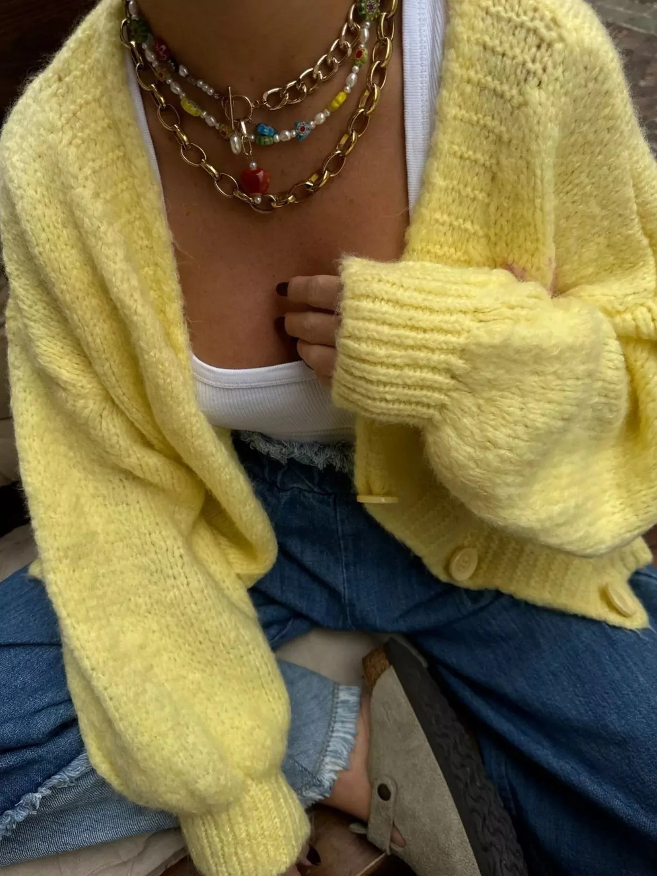 Button Up Dropped Shoulder Cardigan sold by Charming Charlie product image thumbnail 5