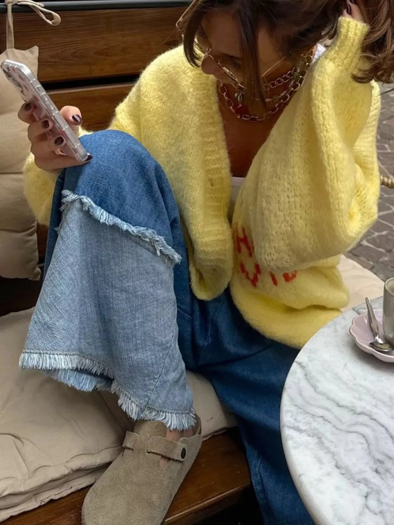 Button Up Dropped Shoulder Cardigan sold by Charming Charlie product image thumbnail 3