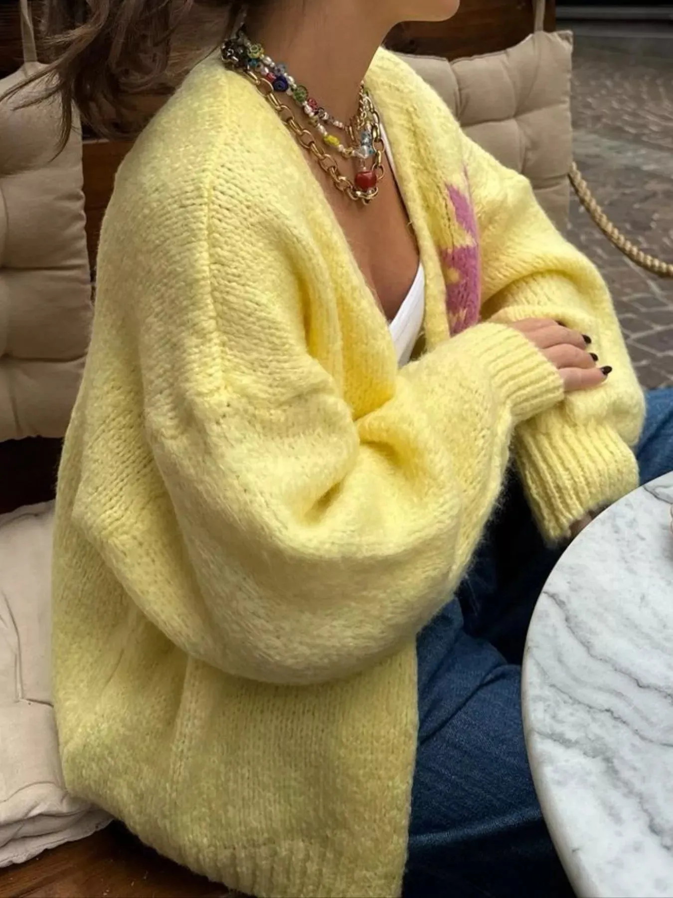 Button Up Dropped Shoulder Cardigan sold by Charming Charlie product image thumbnail 4