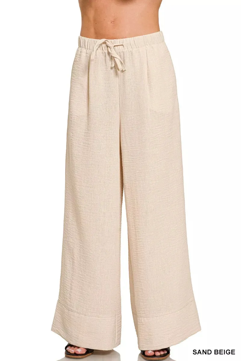 Zenana Woven Airflow Drawstring Pants sold by Charming Charlie