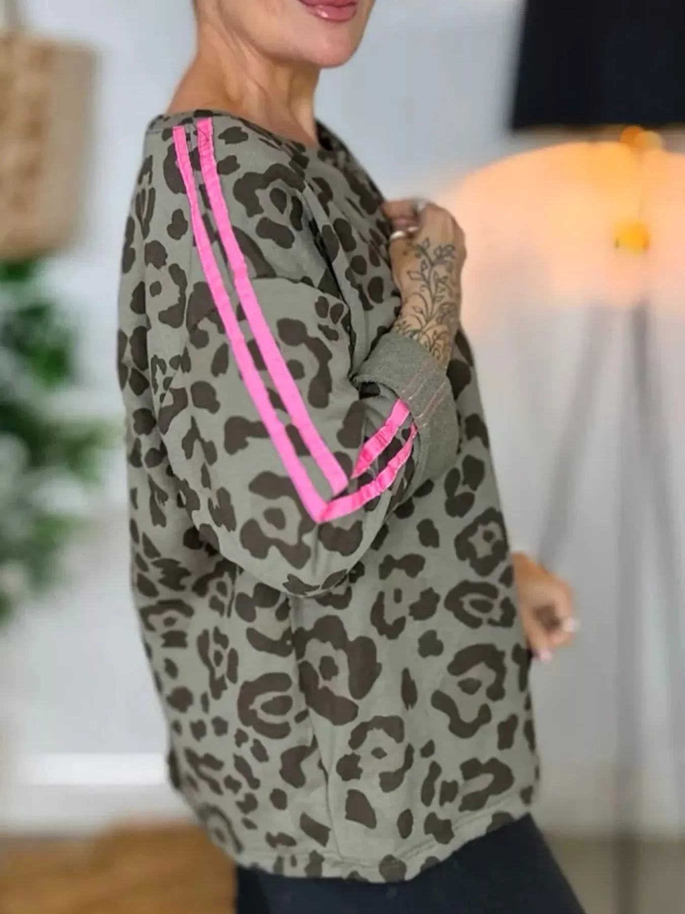 Leopard Striped Long Sleeve Top sold by Charming Charlie product image thumbnail 2