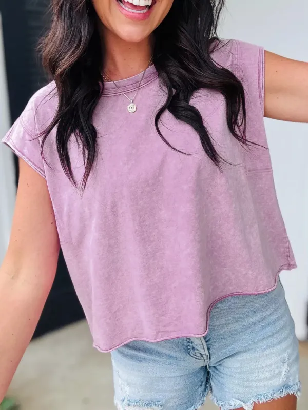 Vintage Wash Sleeveless Tank Top sold by Charming Charlie