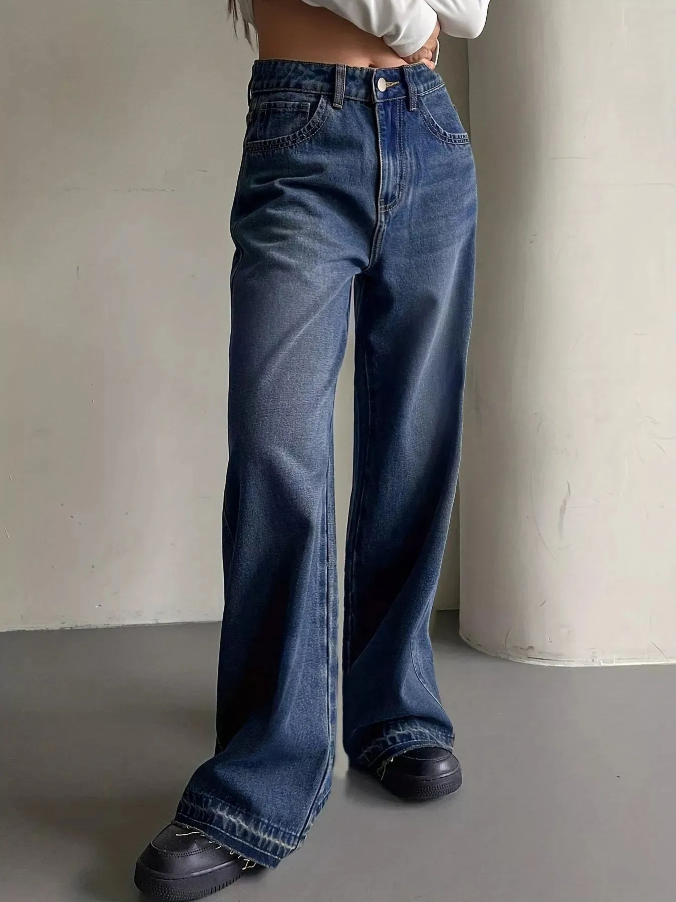 Wide Leg Vintage Wash Jeans sold by Charming Charlie