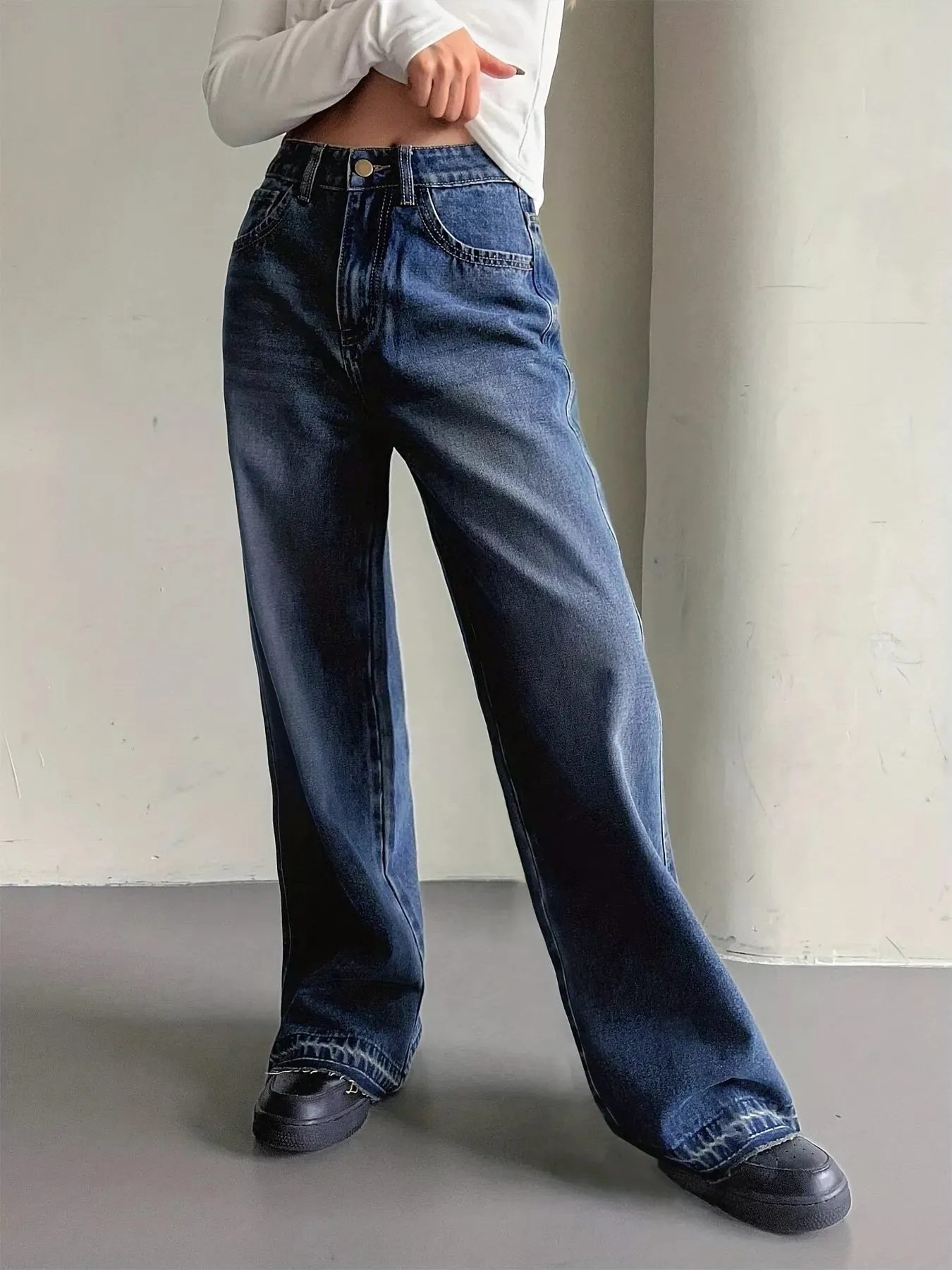 Wide Leg Vintage Wash Jeans sold by Charming Charlie product image thumbnail 3